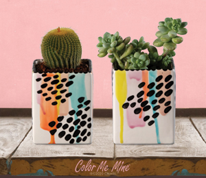Mesa Color Me Mine Drippy Square Planters