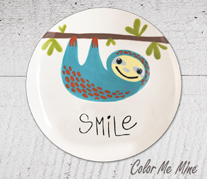 Mesa Color Me Mine Sloth Smile Plate