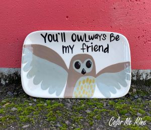 Mesa Color Me Mine Owl Plate