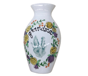 Mesa Color Me Mine Floral Handprint Vase