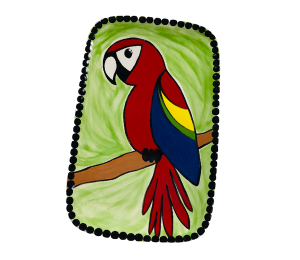 Mesa Color Me Mine Scarlet Macaw Plate