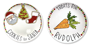 Mesa Color Me Mine Santa & Rudolph Plates