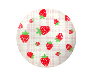 Mesa Color Me Mine Strawberry Plaid Plate