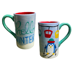 Mesa Color Me Mine Skiing Penguin Mug