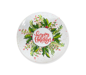 Mesa Color Me Mine Holiday Wreath Plate