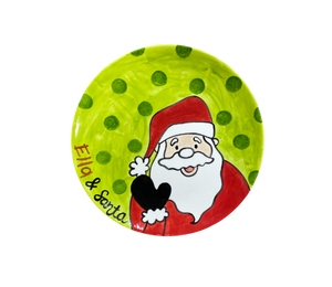 Mesa Color Me Mine Peeking Santa Plate