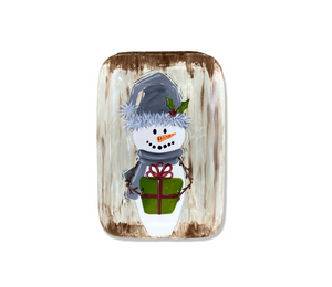 Mesa Color Me Mine Rustic Snowman Platter