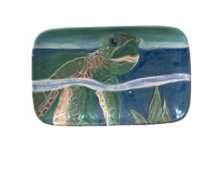 Mesa Color Me Mine Swimming Turtle Plate