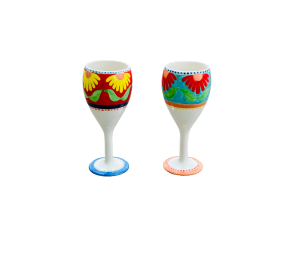 Mesa Color Me Mine Floral Wine Glass Set
