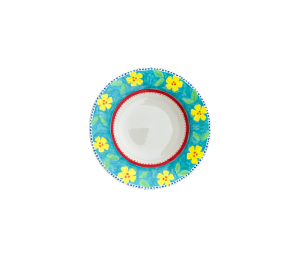 Mesa Color Me Mine Floral Blue Rimmed Bowl