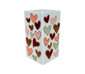 Mesa Color Me Mine Quilted Heart Vase